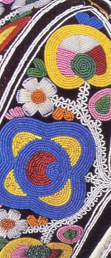 Mary Ann Geneace, detail of Mi’kmaq cape, late 19th c. new Brunswick Museum Collection.